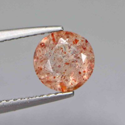 1,24 kt 100 % natürlicher unbeheizter roter Punkt Oregon Orange Sonnenstein r...