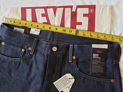 LEVI'S 501 Shrink-to-Fit Raw SELVEDGE "Daffodils" LVC style Men's Jeans 35 x 32 - Picture 4 of 19