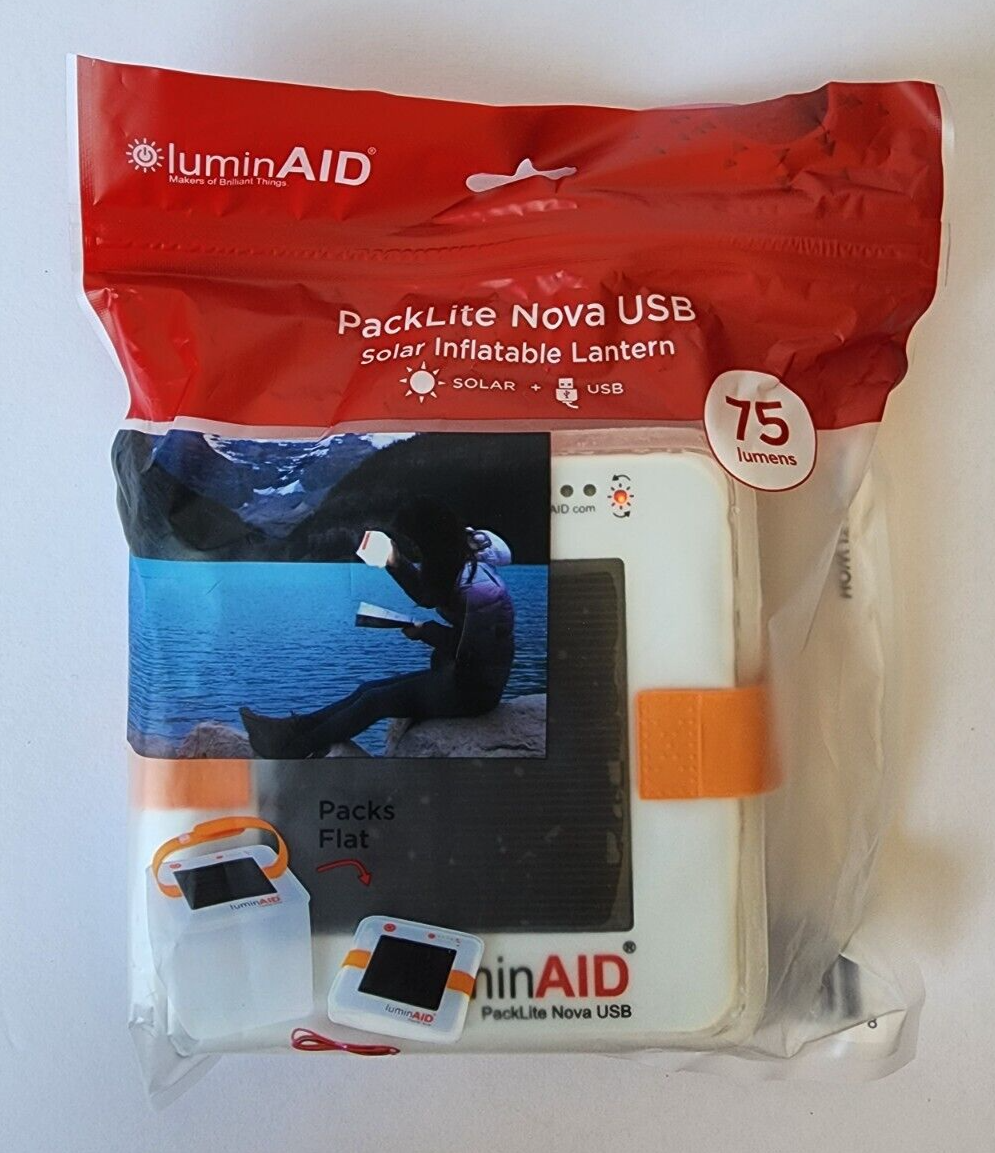 LuminAID PackLite Firefly 75 Lumens Solar Lantern – Waterproof, Indoor/Outdoor LED Light