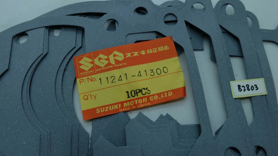 Junta de cilindro genuina Suzuki TS100 TS125 DS100 RM125 10 piezas OEM 11241-41300 Foto 2 de 4
