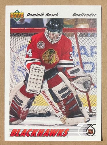 1991-92 DOMINIK HASEK UPPER DECK ROOKIE CARD #335 CHICAGO BLACKHAWKS - Picture 1 of 2