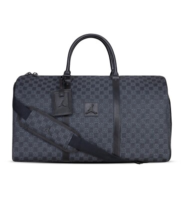 New Authentic Jordan Monogram Duffle Bag Luggage Travel Vacation Black & gray LG