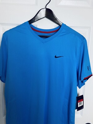 Nike Roger Federer RF 2012 US Open V-Neck Tennis Shirt Large Rafa