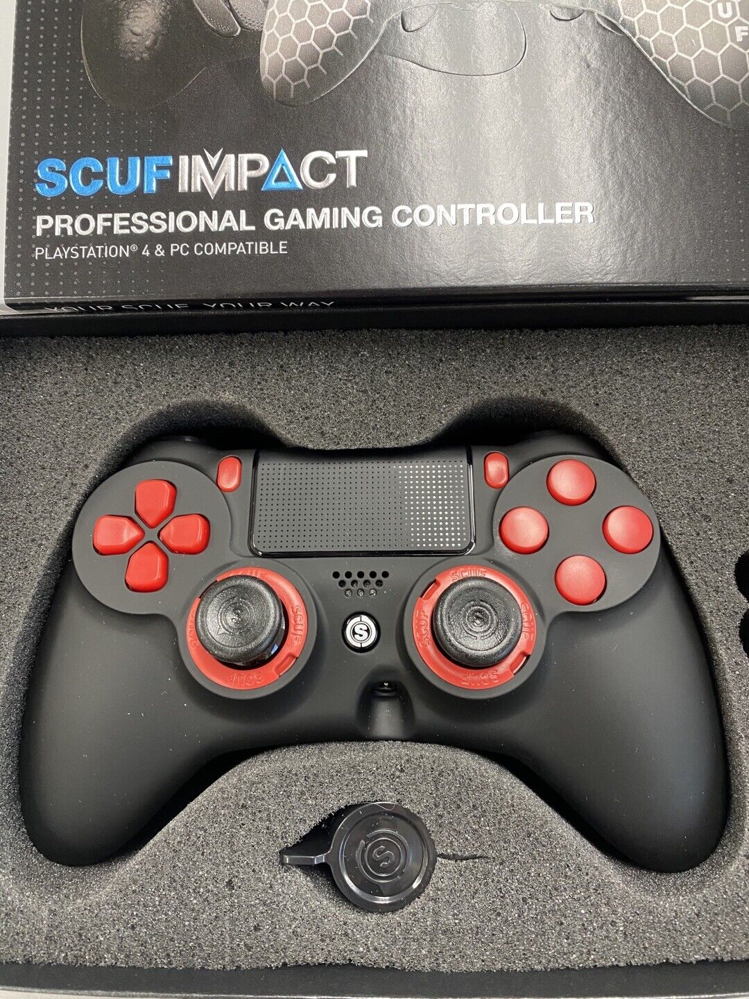 SCUF - Gaming Controller for Soft Black Touch with Red button Being Patient