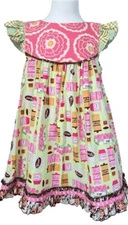 Matilda Jane Girls Platinum Bake It Easy Flutter Sugar Dress NWOT Size 4 # 4/15