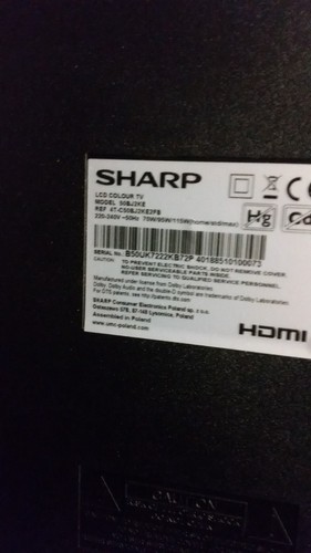 Control Button Board - XY-PCB-KEY-136 Sharp 50BJ2KE, Scn: CC500PV5D 50KQ-QA - Picture 6 of 6