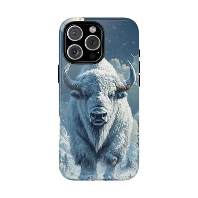 For iPhone/Galaxy/Pixel | Phone Ink Case - Bison Colossus Snow Blizzard