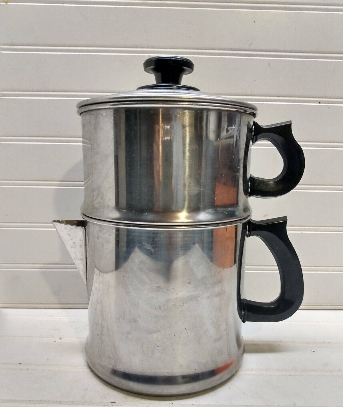 Lifetime Percolator 2 Qt Regal Ware Drip-O-Lator Stainless Coffee Maker Pot Lid