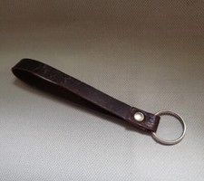 Leather wristlet keychain