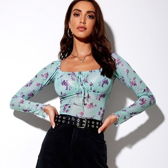 lilac sheer top