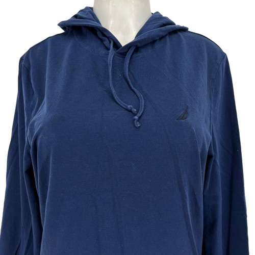 Nautica Women's Pullover Lightweight Navy Hoodie Sweatshirt Size M Long Sleeve - Picture 4 of 12