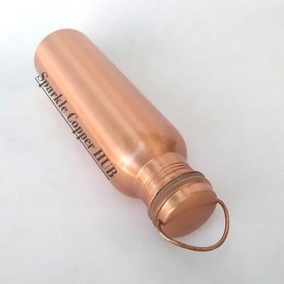 Pure Copper Water Bottle Smooth Special Finish Eco-Friendly Leak Proof Design