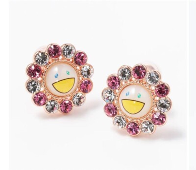  Takashi Murakami × Liquem Flower Earrings ''Pink & White'' Accessory ''Unused''