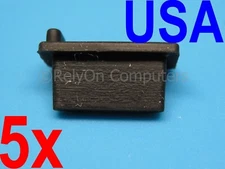 NEW 5x Anti Dust Cover Black Flex Soft Plastic Plug For USB Port Protection BLK