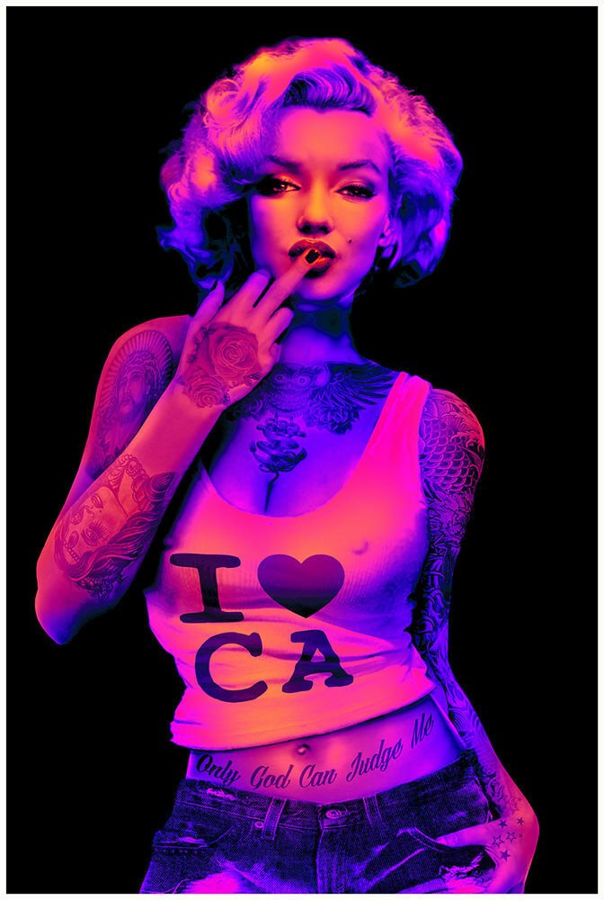 I LOVE CALIFORNIA - MARILYN MIDDLE FINGER - BLACKLIGHT POSTER - 24X36 - 432