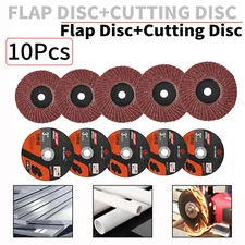 10Pcs 75mm Flap Sanding Discs + Cutting Wheels For Metal Wood Angle Grinder Tool