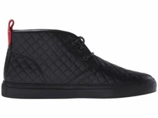 NWT $275 DEL TORO BLACK LEATHER QUILTED HIGH TOP CHUKKA SNEAKER  US SIZE 21