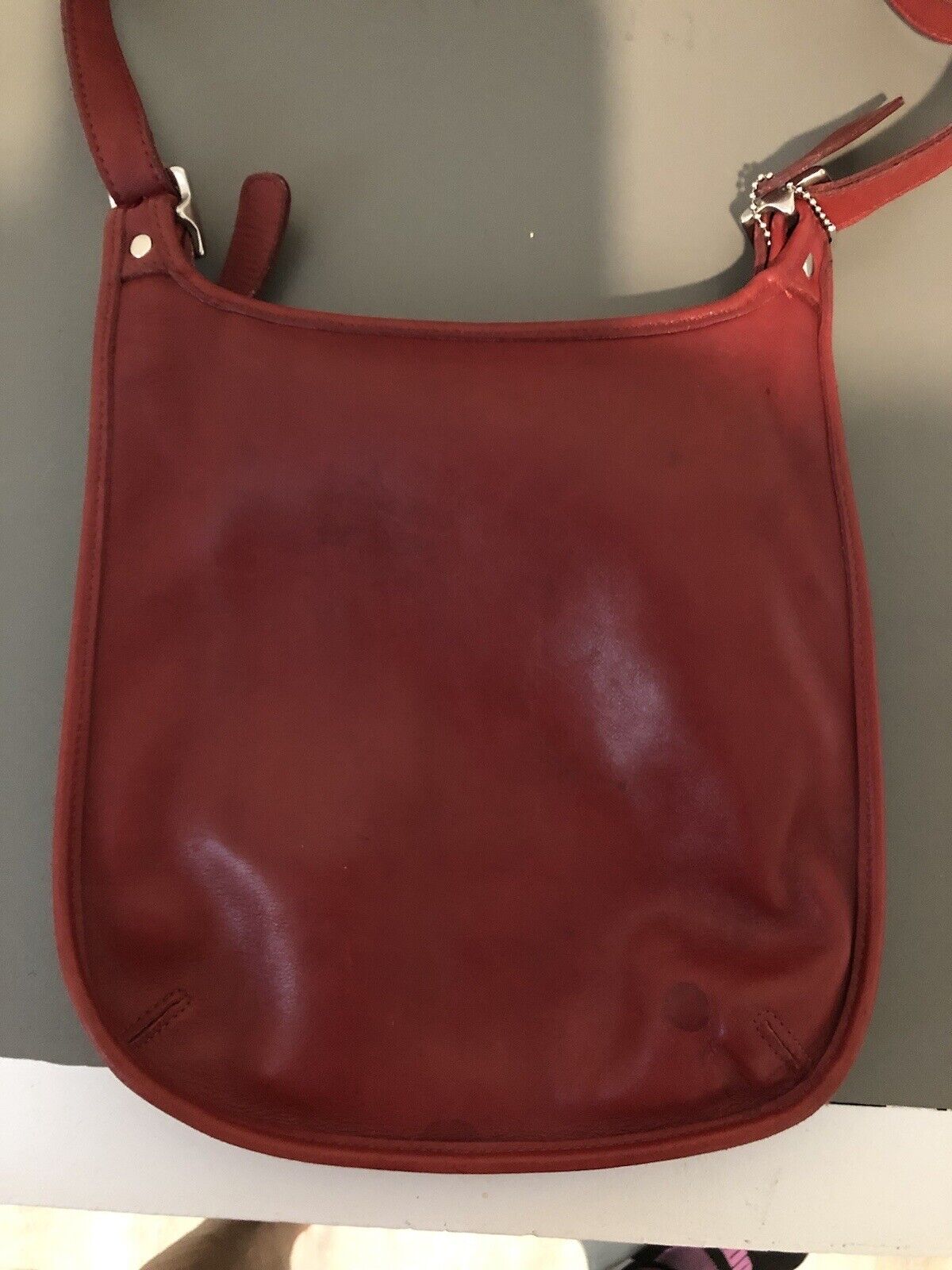 Vintage Coach shoulder bag flap 9135 Red - image 8