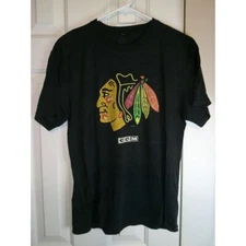 CCM Chicago Blackhawks Kane #88 NHL Hockey Jersey T-Shirt Black Graphic Logo M