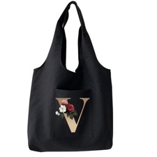 Premium Black 100% Cotton Tote bag Eco Shoulder Long Handle Shopping bags