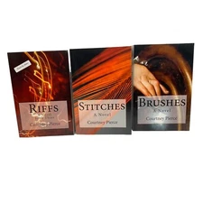 Courtney Pierce Trilogy: Riffs Stitches & Brushes Novels Signed by Author
