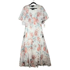 Alex Evenings Formal Gown Womens 16W Shawl Floral Wedding NWT