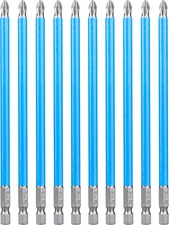 10Pcs 6-Inch Long Phillips Screwdriver Bit Set Magnetic Ph2 Impact Driver Bits #