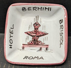 Vtg Italian Bernini Bristol Hotel Hand Painted Ceramic Ashtray or Catchall 4.5"