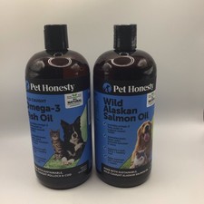  2 PetHonesty Omega 3 Fish Oil/ Alaskan Salmon for Dogs  Cats 32oz ,Wild 32oz