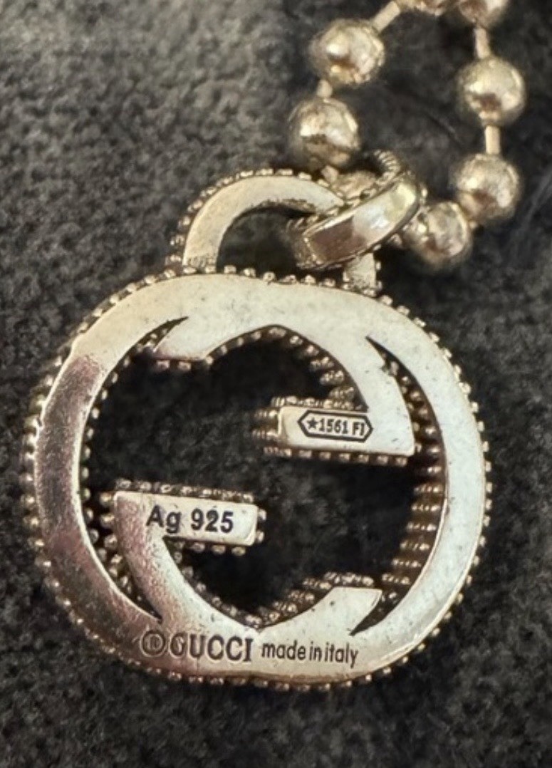 Gucci authentic Interlocking double G Pendant sta… - image 3