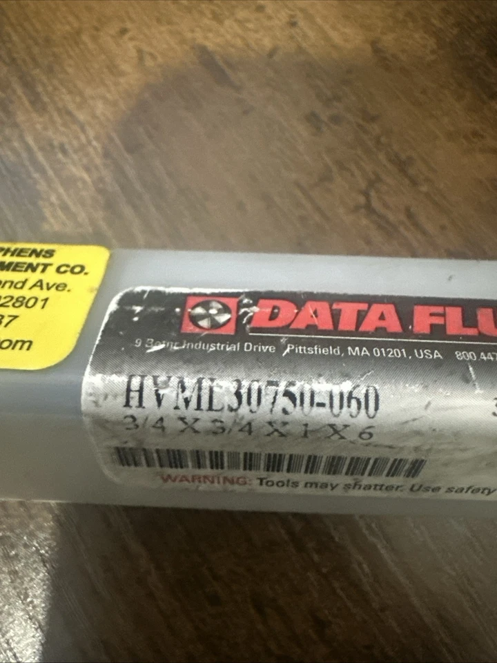 Data Flute HVML30750-060 , .075 Dia , 0.75 Shank, 1 Loc, 6” Overall Len,.060 Rad - Image 2 of 3