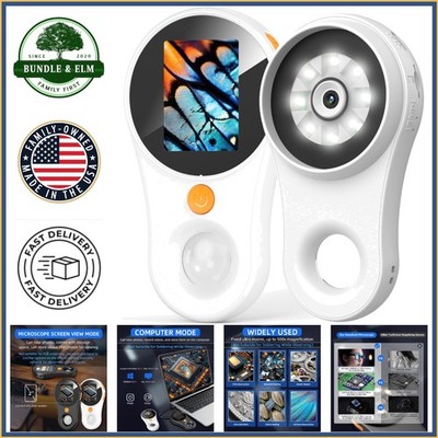 Handheld USB Microscope Camera with 500x Magnification and Real-Time Viewing