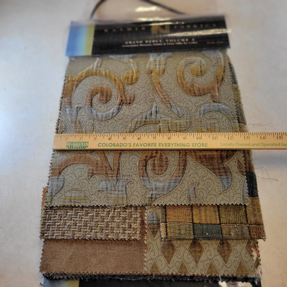 Fabric Sample Book Kasmir Fabric Prints Woven Solid by Color Quilting Blue Brown - Image 3 of 4