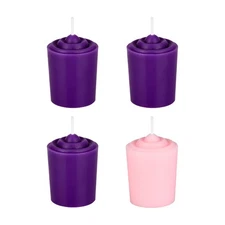 Mega Candles - Unscented Hand Poured Advent Votive Candle - Assorted, Set of 4