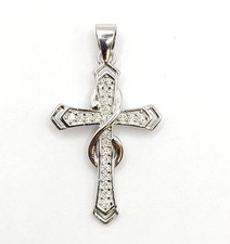 Moissanite 0.3ct Color D Cross Pendant 925 Sterling Silver Religious