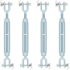 Turnbuckle Hook, 1/2 Inch Hot Dipped Galvanized Steel Jaw and Jaw Turnbuckle,...
