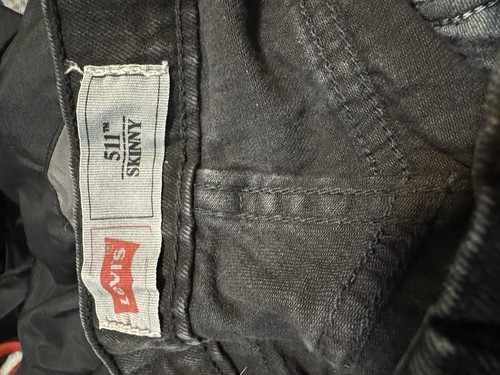 Boys Levis 511 Jeans Black Skinny Slim Fit Denim Pants Size 24x22 8REG - Picture 4 of 5