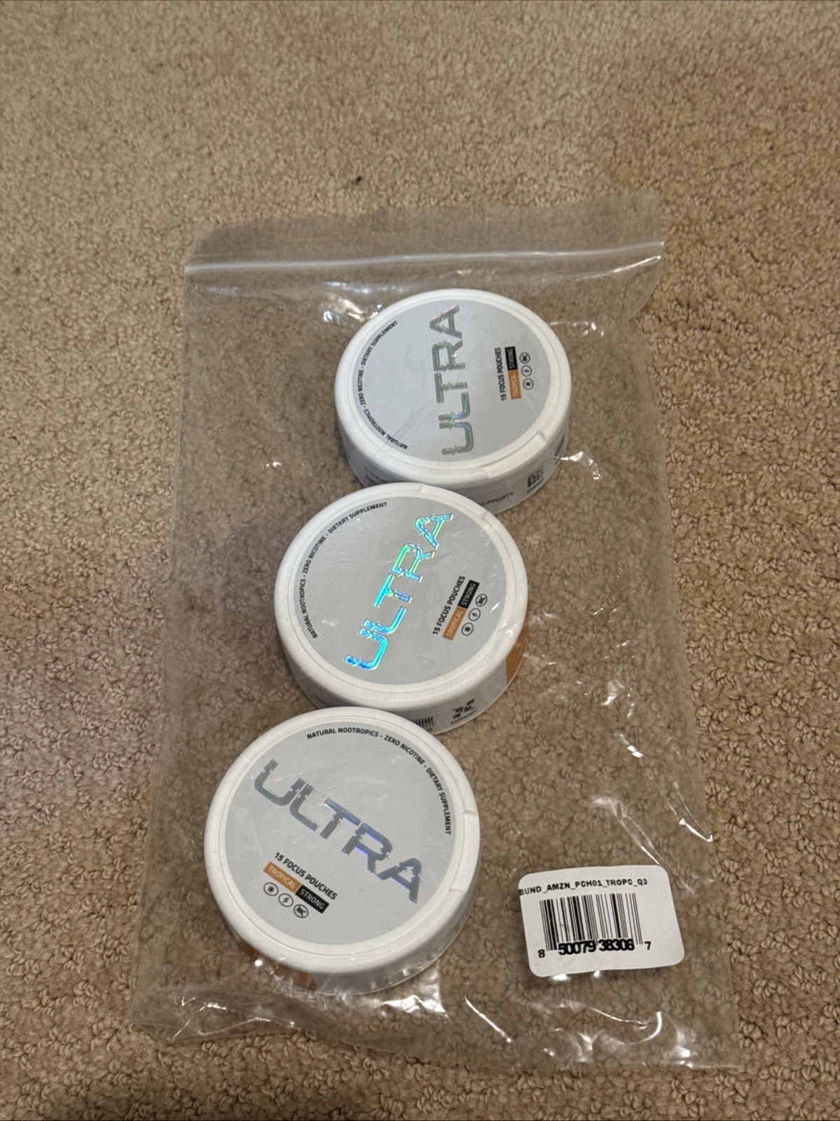 Ultra Focus Pouches (Tropical 3 Cans) Nicotine-Free Caffeine-Free Nootropic