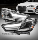 For 17-19 Audi A4 HID/Xenon LED DRL Projector Headlights Lamps Chrome Left+Right