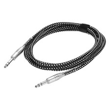 Guitar Instrument Cable 10 Feet 1/4" to 1/4" Straight to Straight Black White
