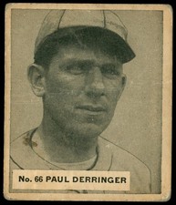 1936 World Wide Gum 66 Paul Derringer Cincinnati Reds TOUGH SP