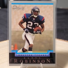 Bowman 2004 Dunta Robinson Rookie Base Set Card #170 Houston Texans Football. rookie card picture