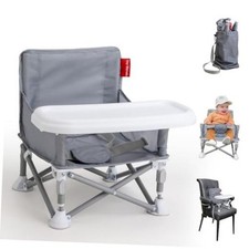 Baby Chair, Portable Foldable for Travel Beach, Ages 6M-3Y BPA-Free Grey