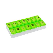 Weekly 7-Day Daily AM/PM Pill Organizer, Vitamin Planner, and Medicine Cont...
