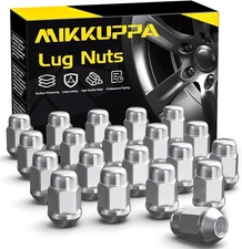 MIKKUPPA M12x1.25 Lug Nuts, 20pcs Triple Layered Chrome Finish 12mmx1.25 Closed