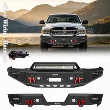 Front Rear Bumper For 1994-2001 Dodge Ram 1500 2500 3500 Wwinch Plateled Light