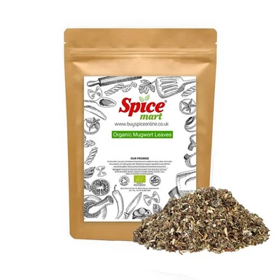 SPICE MART ORGANIC Mugwort Dried Herbs | Artemisia Vulgaris Soil Association Certified