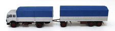 NZG 146 1:50 Mercedes Covered Tandem Truck Silver & Blue NM West Germany