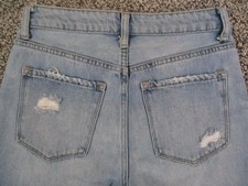 Vervet Jeans Womens 26 Blue High Rise Straight Leg Raw Hem Denim 26x28