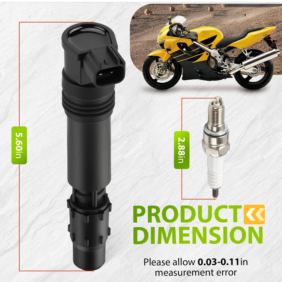 4 Ignition Coils 30700-MBW-611 For Honda CBR954RR 2002 2003 w/Iridium Spark Plug - Image 4 of 4